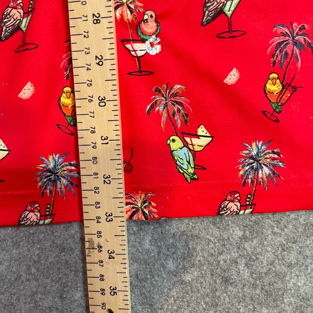 Sunday Swagger Mens Polo Shirt 4XL Red Tropical Print Stretch Short Sleeve Golf - Picture 11 of 14